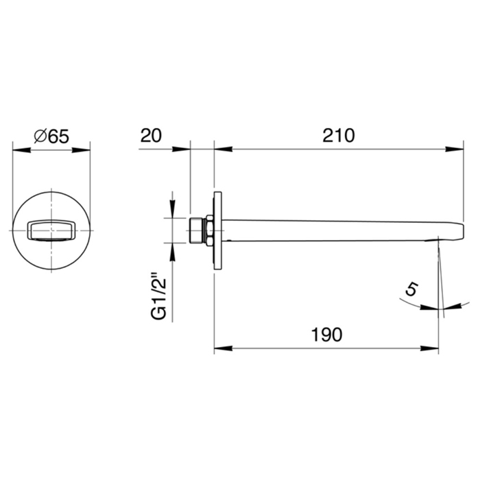 Fantini Lame Излив для ванны, настенный, цвет: хром 24 02 M045