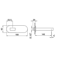 Fantini Mare Излив для ванны, настенный, цвет: хром 51 02 1041