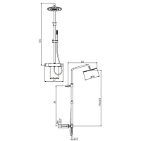 Gattoni H2Omix7000 Душевая стойка с верхним душем d25 см, цвет: черный матовый KIT/TS01NO