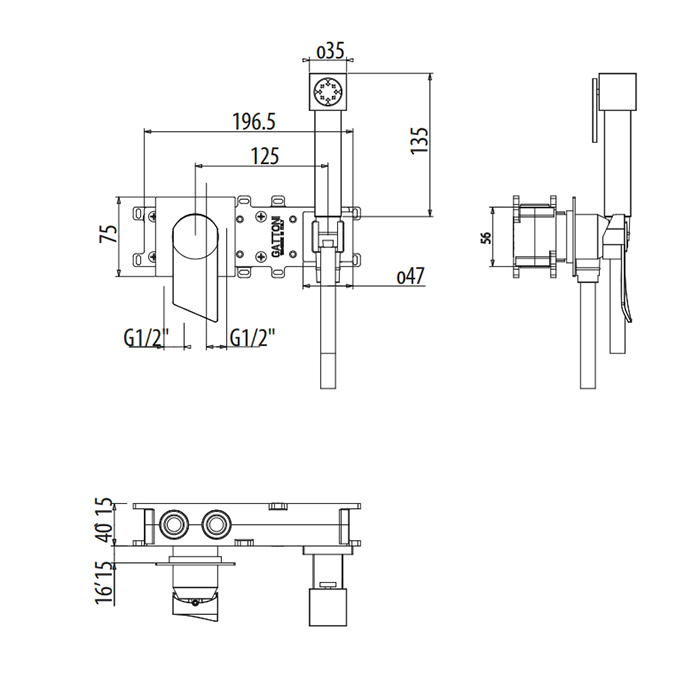 Gattoni Soffio Гигиенический душ, цвет: хром 8111/81C0cr