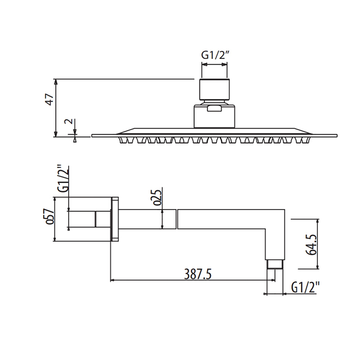 Gattoni Programma Doccia Верхний душ квадратный 30х30 см, цвет: хром SFAIQU30