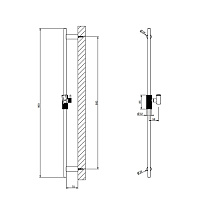 Gessi Anello Душевая штанга 90 см, цвет: matte black 63485#299