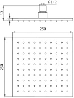 Migliore Palermo Верхний душ, 25х25хh5 см, цвет: хром 29654