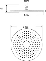 Migliore Rimini Верхний душ, 30х30хh4,5 см, цвет: хром 29660