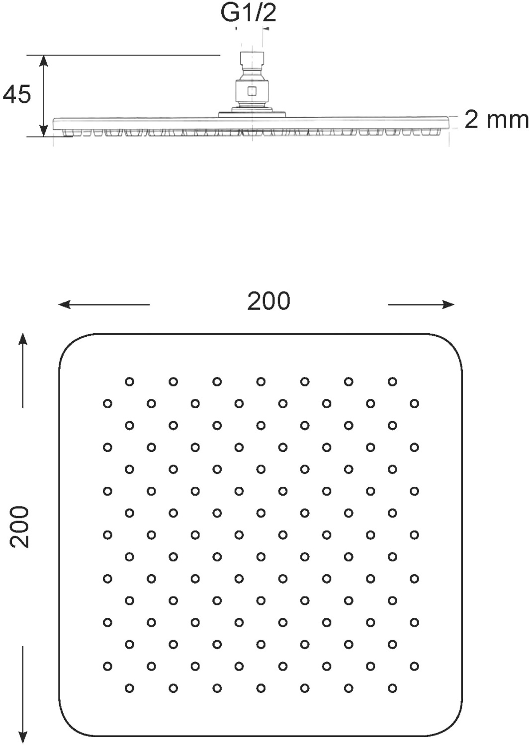 Migliore Rimini Верхний душ, 20х20хh4,5 см, цвет: хром 29662