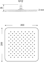 Migliore Rimini Верхний душ, 20х20хh4,5 см, цвет: хром 29662
