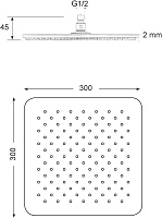 Migliore Rimini Верхний душ, 30х30хh4,5 см, цвет: хром 29663