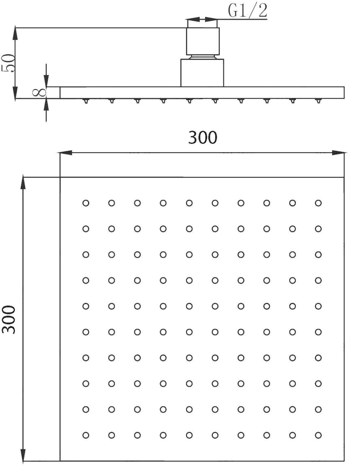 Migliore Palermo Верхний душ, 30х30хh5 см, цвет: золото 29670