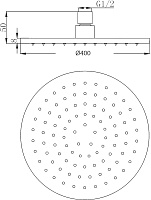 Migliore Latino Верхний душ, 40х40хh5 см, цвет: хром 29681