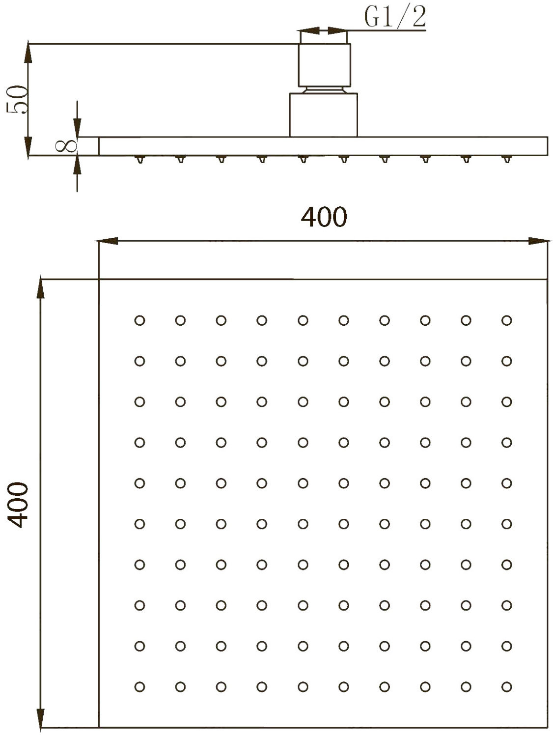 Migliore Palermo Верхний душ, 40х40хh5 см, цвет: золото 29683