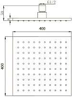 Migliore Palermo Верхний душ, 40х40хh5 см, цвет: золото 29683