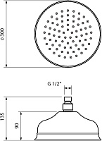 Migliore Roma Верхний душ, 30х30хh13,5 см, цвет: золото 29829