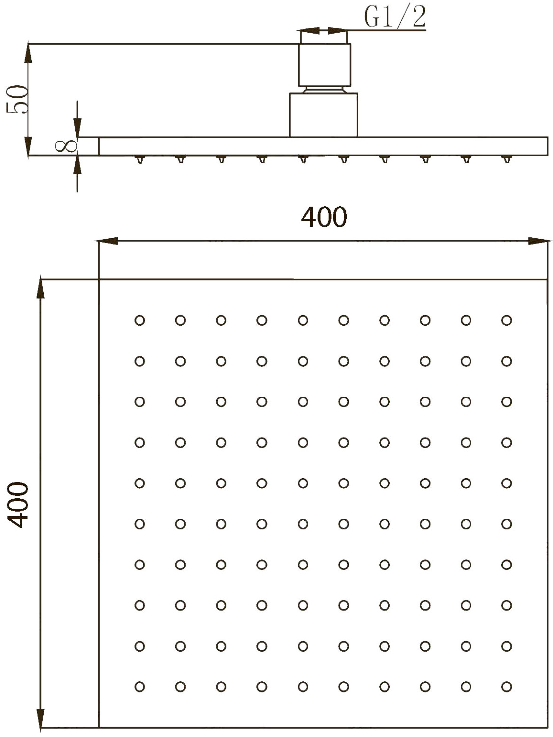 Migliore Palermo Верхний душ, 40х40хh5 см, цвет: хром 30159