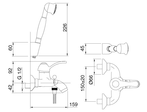 Treemme Miss Смеситель для ванны, цвет: золото 1600DD