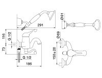 Treemme Piccadilly Смеситель для ванны, цвет: золото 2100DD