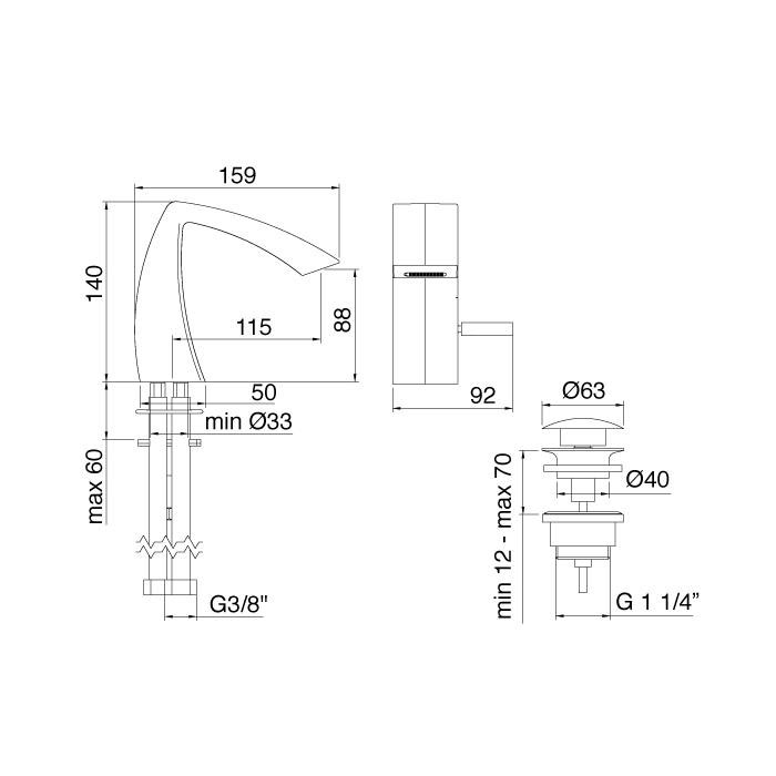 Treemme Arche Cascata Смеситель для биде, каскад, цвет: хром 2420CC