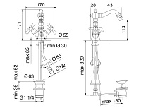 Treemme Romantica Смеситель для биде, цвет: бронза/керамика 3629UUPV