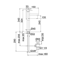 Treemme Vela Смеситель для раковины, высокий, цвет: хром 5812CCVL