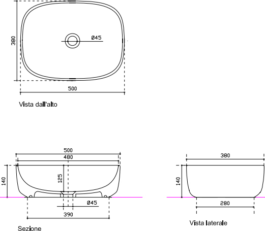 Galassia Dream Раковина чаша 50х38 см, без перелива, цвет: белый глянцевый 7301