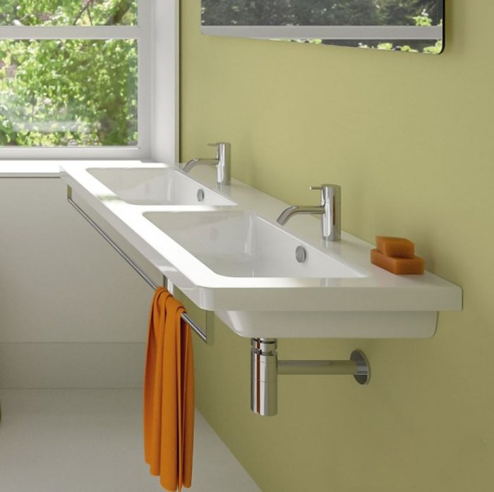 Catalano Comfort Раковина подвесная 125x48x18h см, с переливом, покр. Cataglaze, цвет: белый глянц. 1125LI00