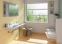 Catalano Comfort Раковина подвесная 125x48x18h см, с переливом, покр. Cataglaze, цвет: белый глянц. 1125LI00