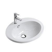 Catalano Italy Раковина встраиваемая сверху 61x51 см 1 отв с переливом Cataglaze, цвет: белый глянц. 0725611001