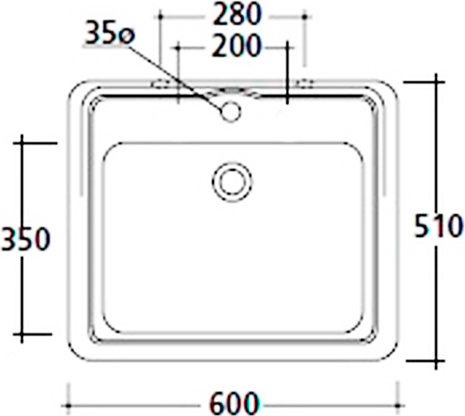 Galassia Ethos Раковина подвесная 60х51 см, с переливом, цвет: белый глянцевый 8416M
