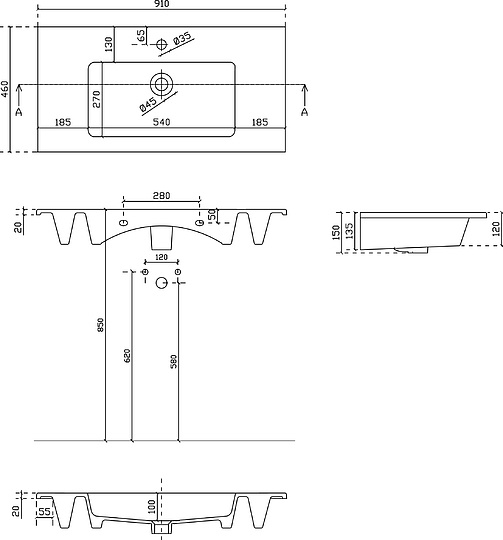 Galassia Eden Раковина накладная 91х46 см, с переливом, цвет: белый глянцевый 7224