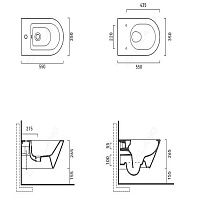 Catalano Zero Унитаз подвесной безободковый 35x55 см, смыв торнадо, Cataglaze, цвет: белый глянцевый 0111550001