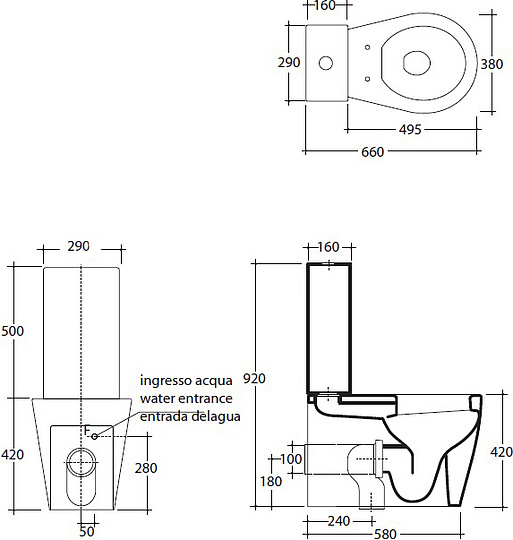 Galassia Xes/Meg11 Бачок для унитаза с механизмом смыва 9925NE