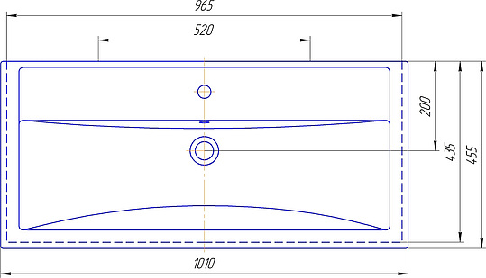 Aqwella Foster Мебельная раковина 100х45 см, с перел., цвет: белый 4640021065204