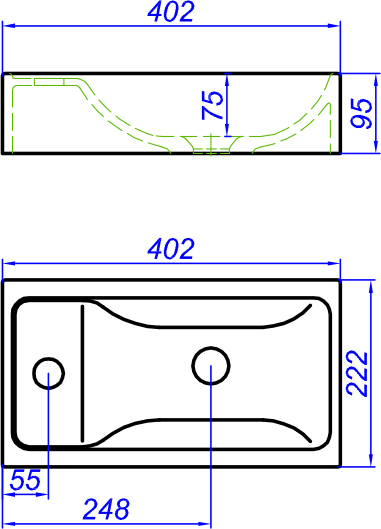 Мебельная раковина Aqwella Unam 220 T1.04.04D