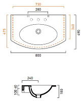 Раковина Catalano Velis 80 180VL00
