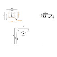 Catalano Comfort Раковина подвесная 60x45x18h см, 1 отв., с переливом, Cataglaze, цвет: белый глянц. 0720601001