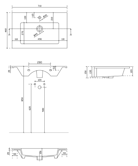 Galassia Dream Раковина накладная 71х46 см, с переливом, цвет: белый глянцевый 7222