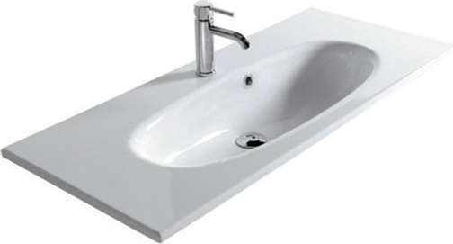 Galassia Ergo Раковина встраиваемая сверху 105х45 см, с перелива, цвет: белый глянцевый 7103