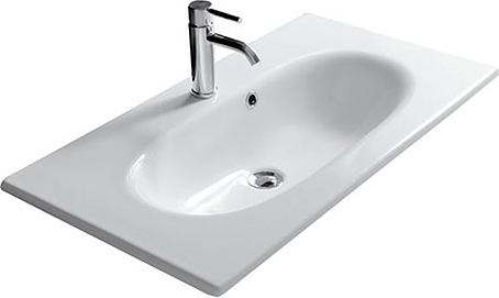 Galassia Ergo Раковина встраиваемая сверху 85х45 см, с перелива, цвет: белый глянцевый 7102