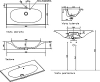 Galassia Ergo Раковина встраиваемая сверху 85х45 см, с перелива, цвет: белый глянцевый 7102