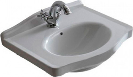 Galassia Ethos Раковина подвесная 55х44 см, с переливом и 1 отвер. под смеситель, цвет: белый глянец 8431M