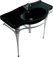 Galassia Ethos Раковина подвесная 95х44 см, с переливом и 1 отв. под смеситель, цвет: черный глянец 8434MNE