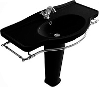 Galassia Ethos Раковина подвесная 95х44 см, с переливом и 1 отв. под смеситель, цвет: черный глянец 8434MNE