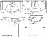 Galassia Ethos Раковина подвесная 95х44 см, с переливом и 3 отв. под смеситель, цвет: белый глянец 8434