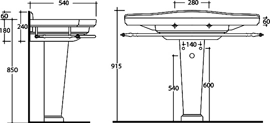 Galassia Ethos Раковина подвесная 95х44 см, с переливом и 1 отвер. под смеситель, цвет: белый глянец 8434M