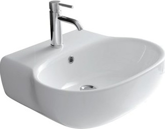 Galassia Ergo Раковина подвесная 55х48 см, с переливом, цвет: белый глянцевый 7119