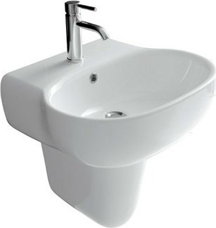 Galassia Ergo Раковина подвесная 55х48 см, с переливом, цвет: белый глянцевый 7119