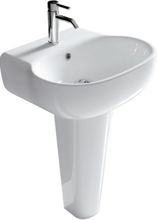 Galassia Ergo Раковина подвесная 55х48 см, с переливом, цвет: белый глянцевый 7119