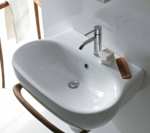 Galassia Ergo Раковина подвесная 55х48 см, с переливом, цвет: белый глянцевый 7119