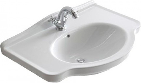 Galassia Ethos Раковина подвесная 75х52 см, с переливом и 1 отвер. под смеситель, цвет: белый глянец 8433M