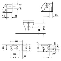 Duravit Starck 3 Унитаз напольный приставной 56х36 cм, цвет белый 0124090000