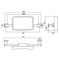 Emco System2 Спинка для унитаза черный/хром 3567 212 00
